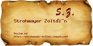 Strohmayer Zoltán névjegykártya